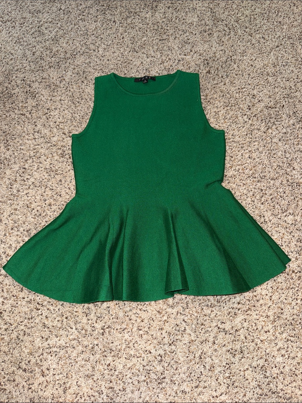 Green Sleeveless Peplum Top